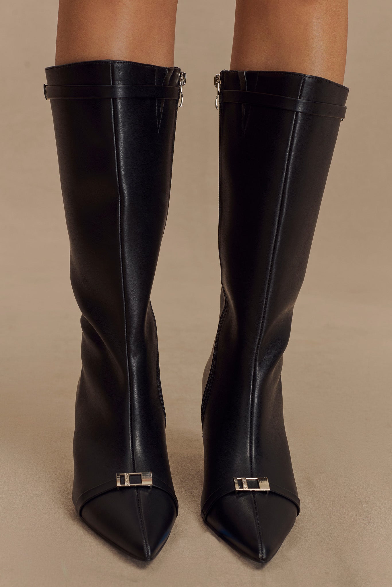 Botte à boucle en simili cuir Astra - Noir