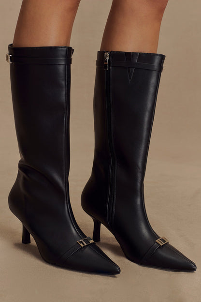 Botte à boucle en simili cuir Astra - Noir