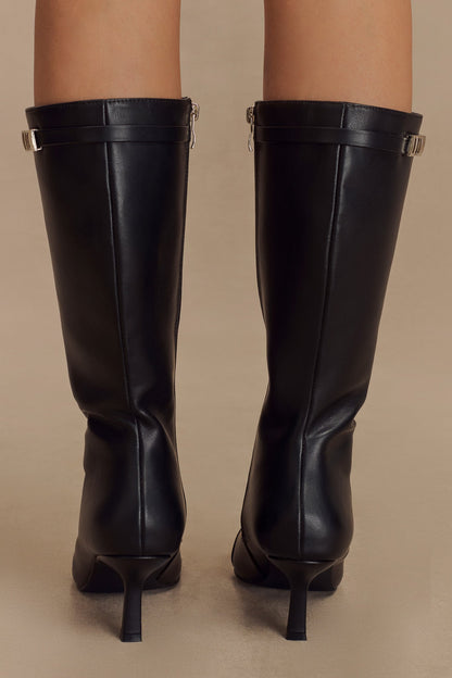 Botte à boucle en simili cuir Astra - Noir