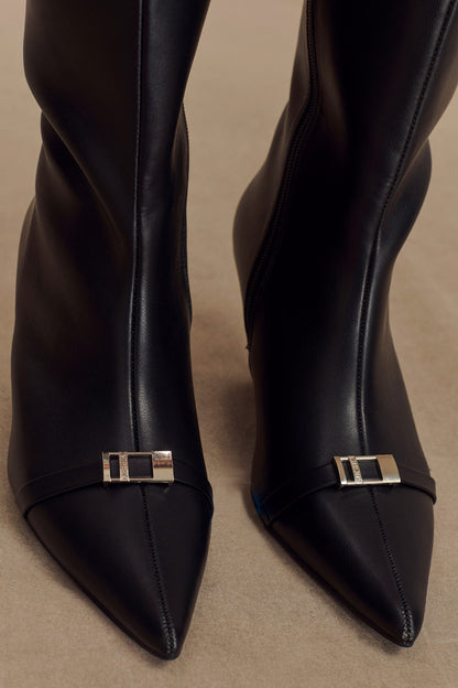 Botte à boucle en simili cuir Astra - Noir