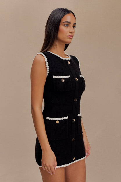Mini-robe en tricot contrastée Mia - Noir/Blanc