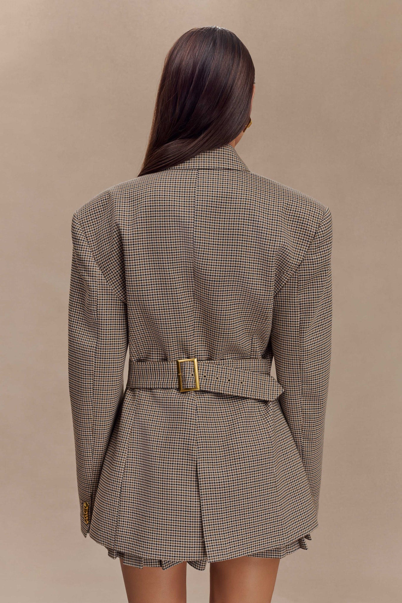 Blazer Mila à carreaux beige