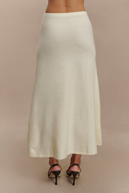Jupe Maxi Tricot Vivica - Ivoire Marbré