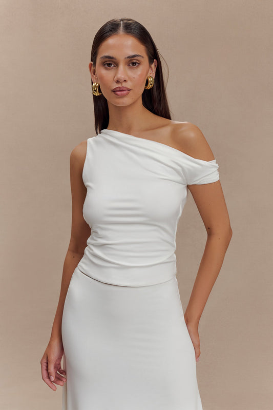 Top décolleté épaules dénudées Kacey Slinky - Blanc