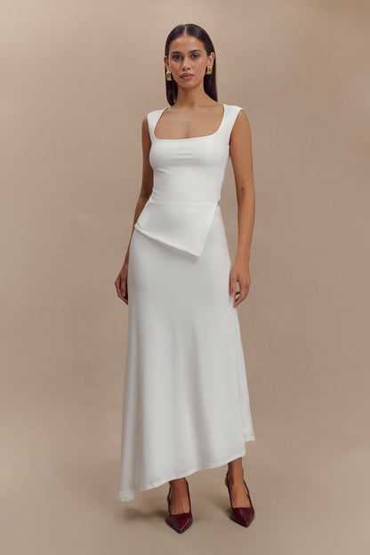 Top asymétrique en nylon recyclé Lisette - Blanc