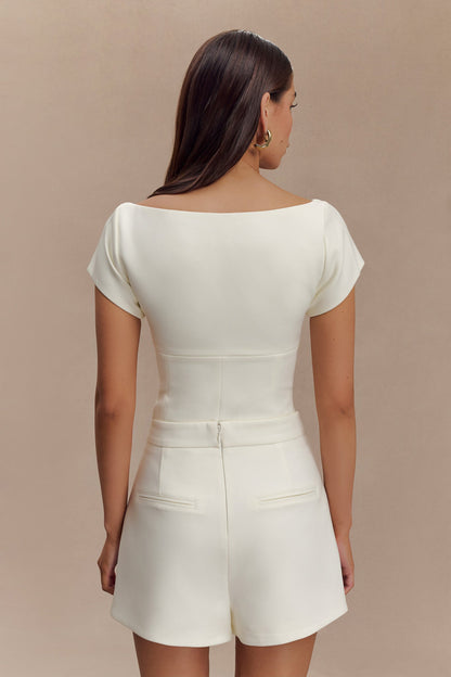 Jupe-short Celene avec boucle - Ivoire