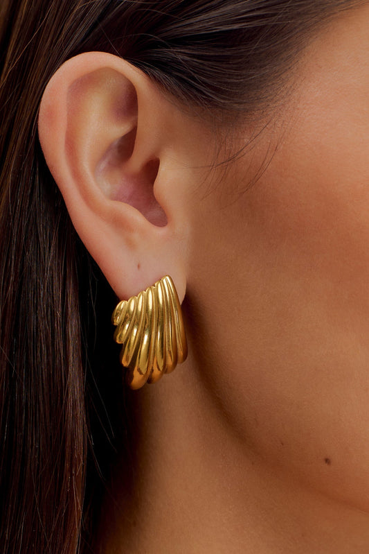 Boucles d'oreilles carrées texturées Olympia - Or