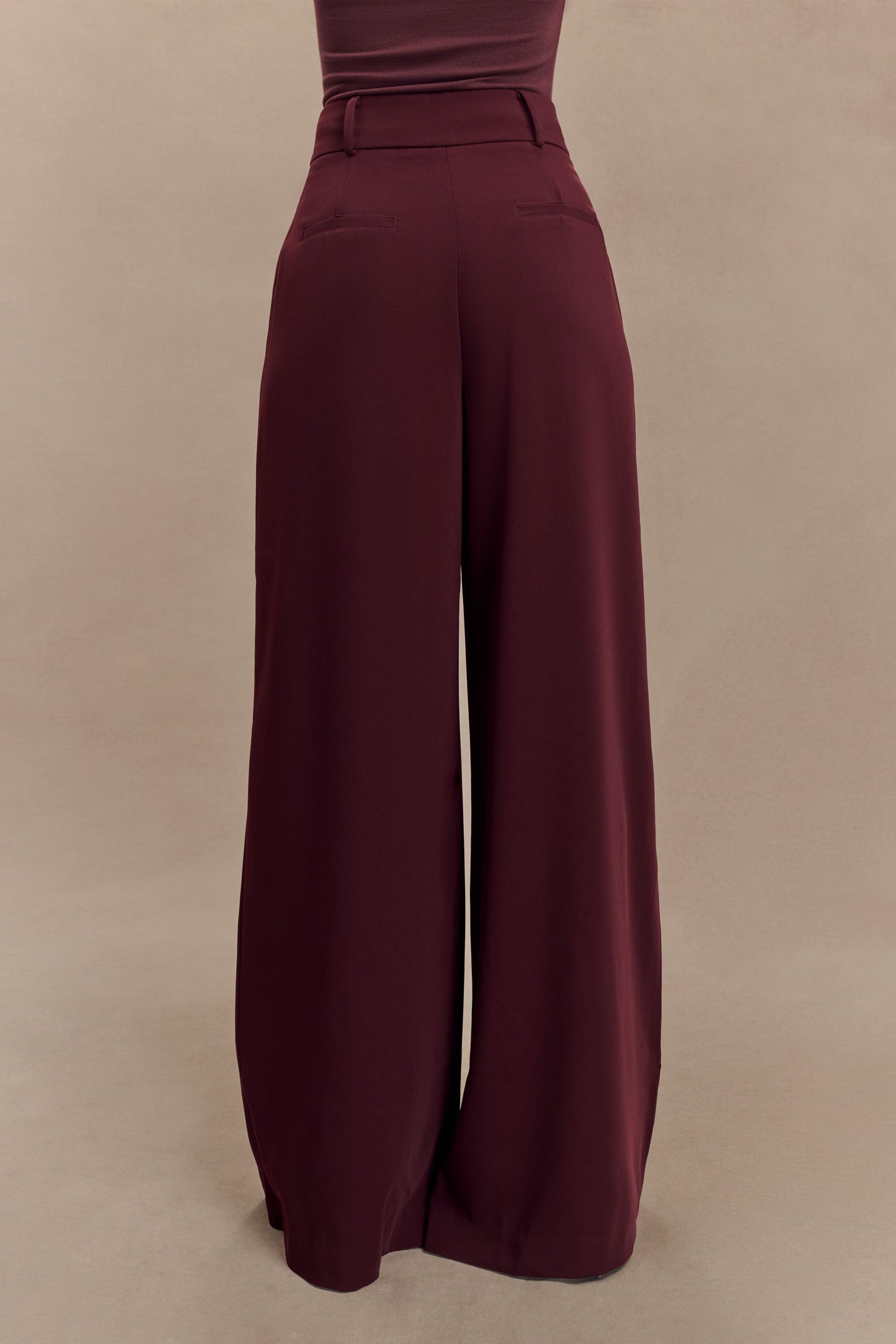 Pantalon large à plis Jacqueline - Brun-rouge
