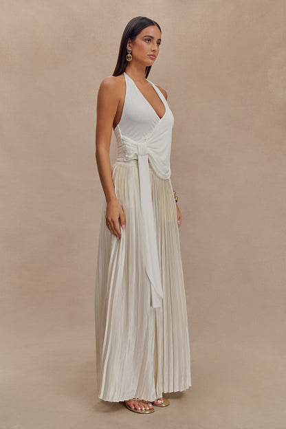 Halter Tyla à drapage et col montant - Blanc