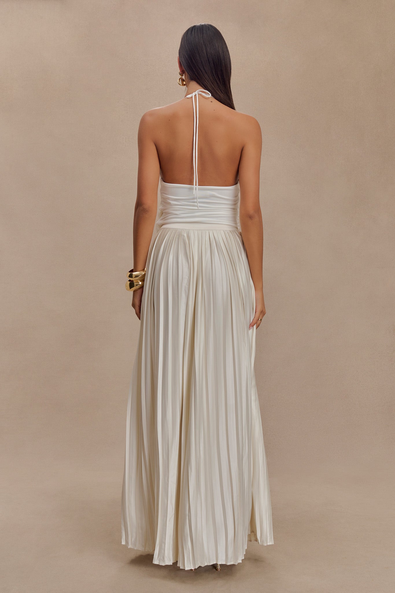 Halter Tyla à drapage et col montant - Blanc