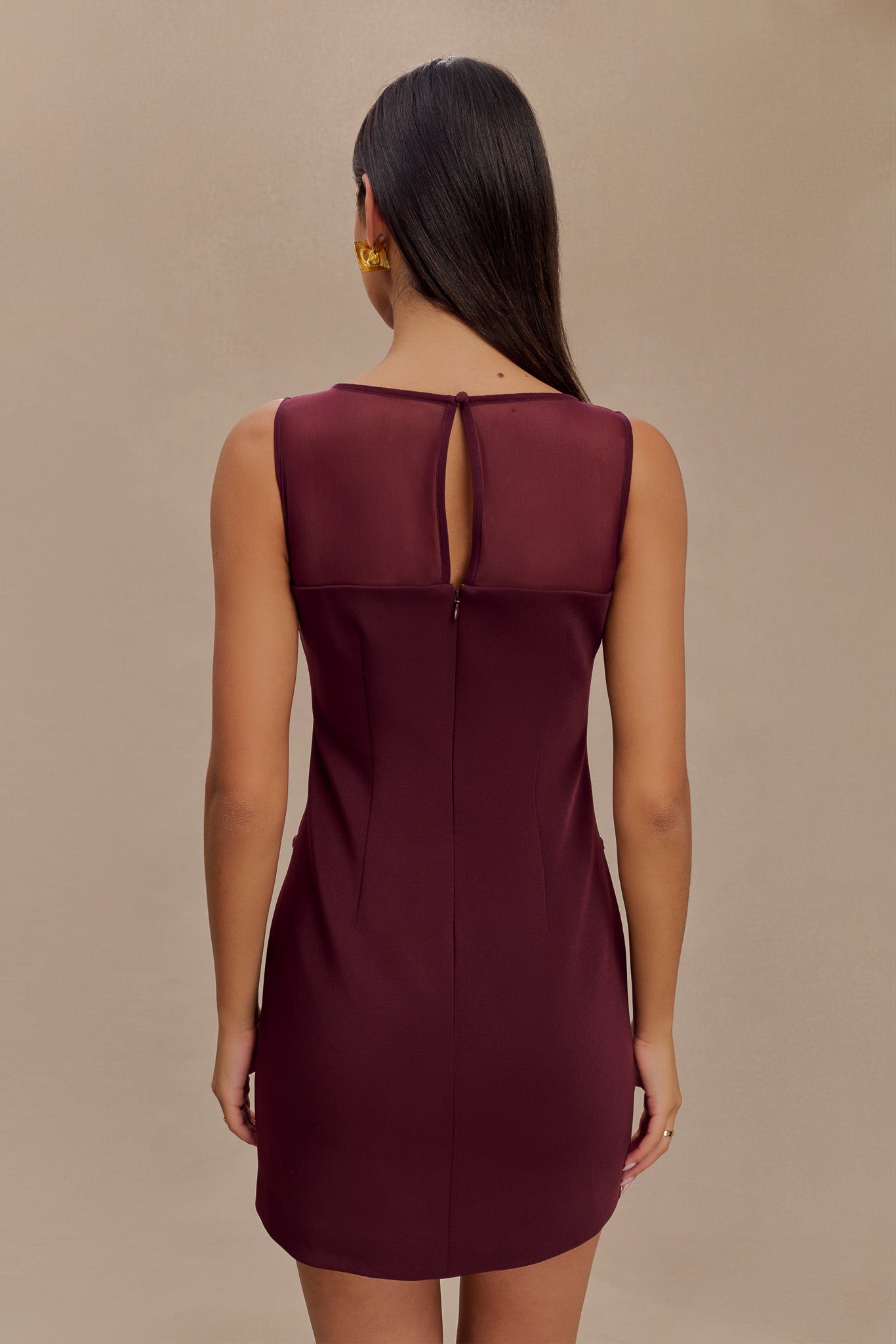 Mini-robe tailleur à ceinture Posie - Brun-rouge