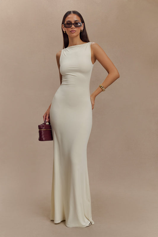 Robe Maxi Élastique Sans Manches Tarna - Blanc Cassé