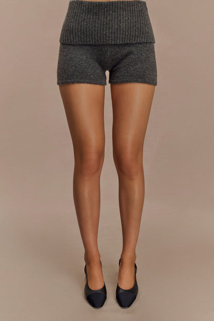 Shorts en Tricot Aubrey - Gris Anthracite
