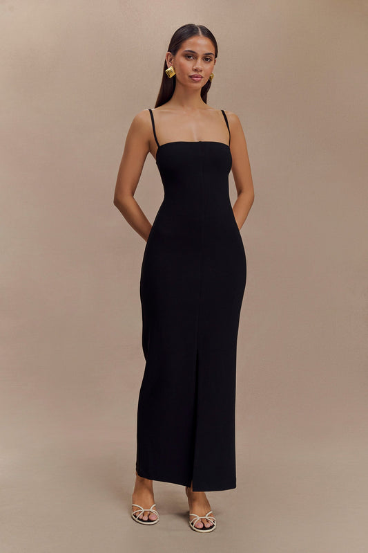 Robe Maxi en Crêpe Delia - Noir