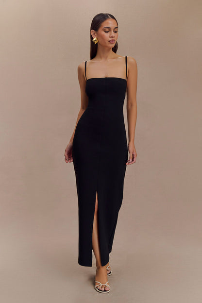 Robe Maxi en Crêpe Delia - Noir
