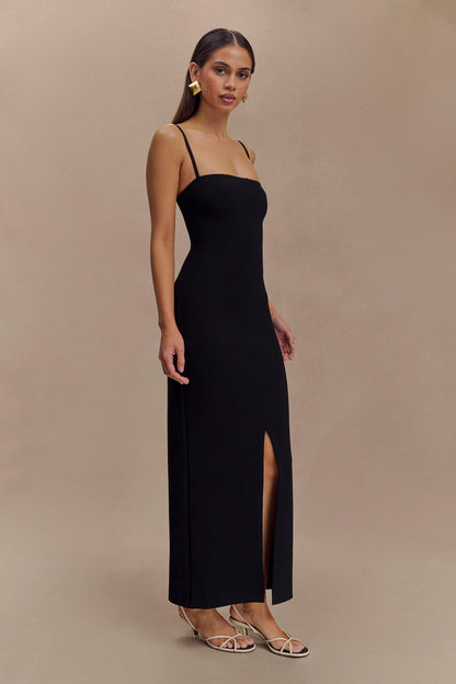 Robe Maxi en Crêpe Delia - Noir