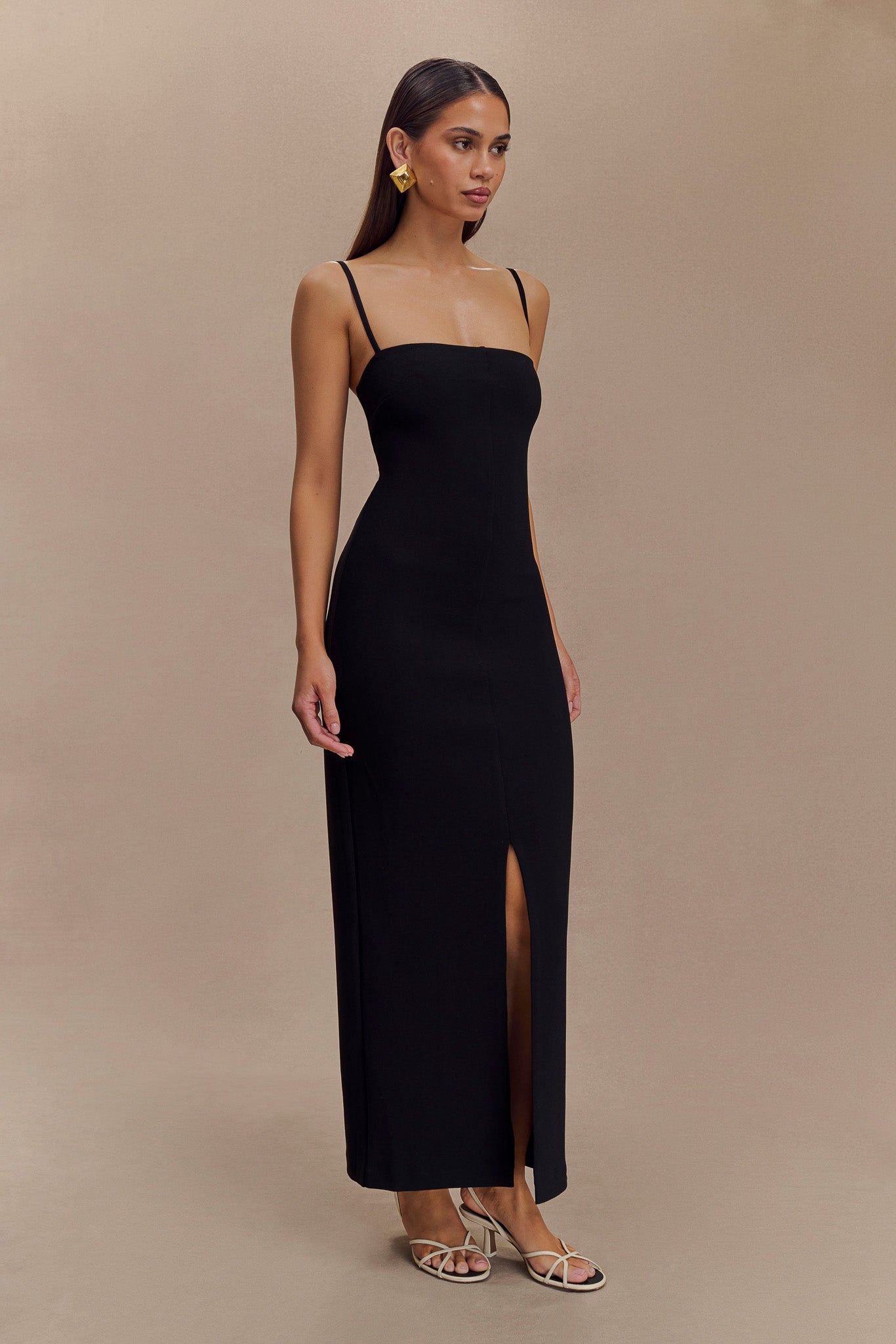 Robe Maxi en Crêpe Delia - Noir