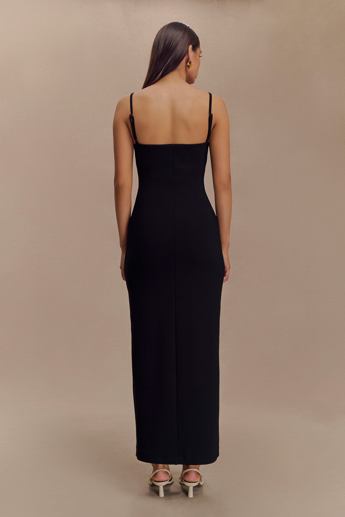 Robe Maxi en Crêpe Delia - Noir