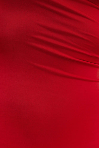 Robe Maxi Épaules Découvertes et Étroite Cassandra - Rouge