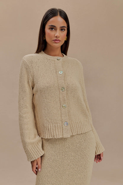Cardigan bouclé surdimensionné Moira - Blé