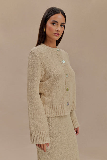 Cardigan bouclé surdimensionné Moira - Blé