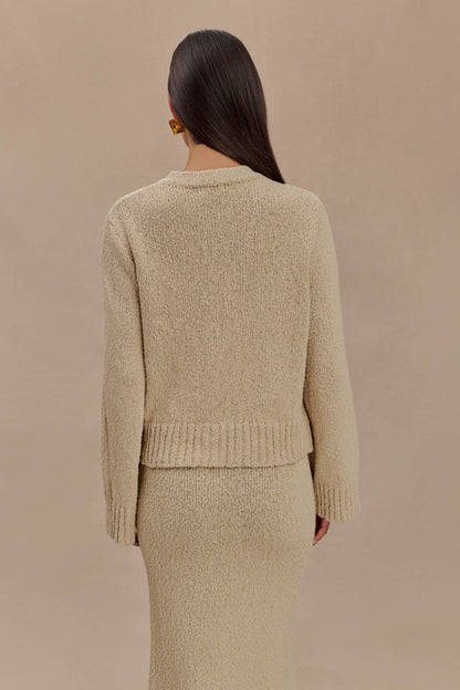 Cardigan bouclé surdimensionné Moira - Blé