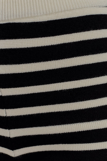 Short en tricot rayé Tabitha - Noir/Blanc