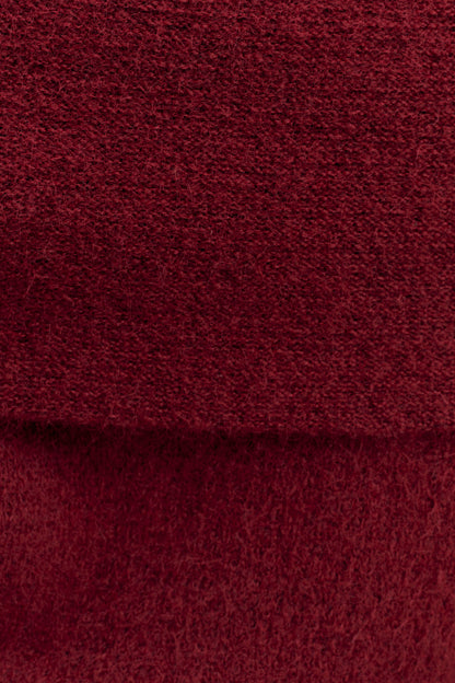 Jupe Maxi Tricotée Charlotte avec Superposition - Merlot