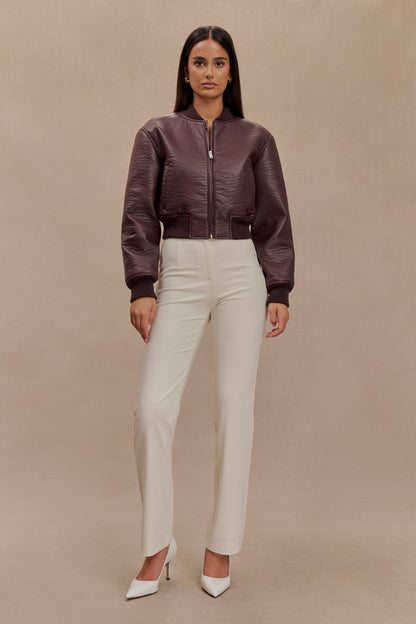 Veste bomber en simili cuir Codi - Merlot