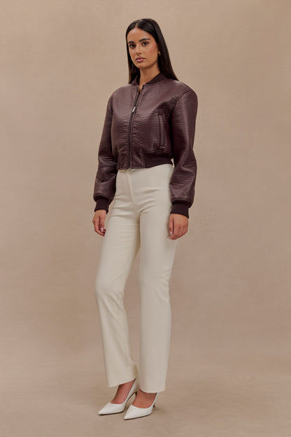 Veste bomber en simili cuir Codi - Merlot