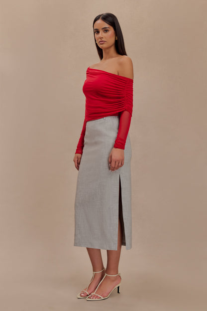 Top en maille transparente à épaules dénudées Everly - Ruby