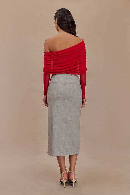 Top en maille transparente à épaules dénudées Everly - Ruby