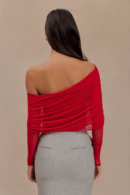 Top en maille transparente à épaules dénudées Everly - Ruby