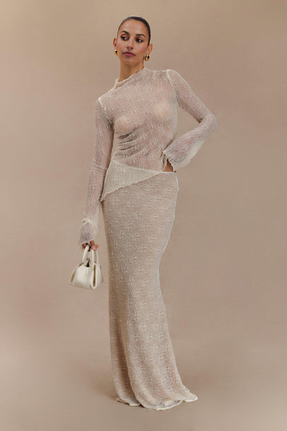 Jupe Maxi en Dentelle Transparent Robyn - Ivoire