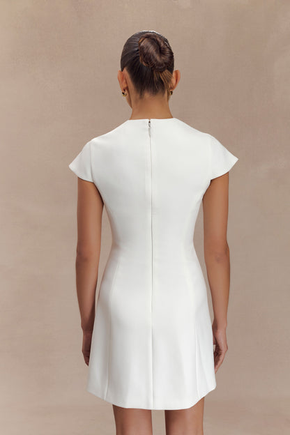 Mini-robe tailleur Remi avec ornements floraux - Blanc