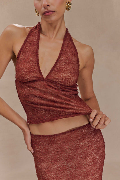 Halter en dentelle transparente Asher - Chilli