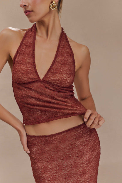 Halter en dentelle transparente Asher - Chilli