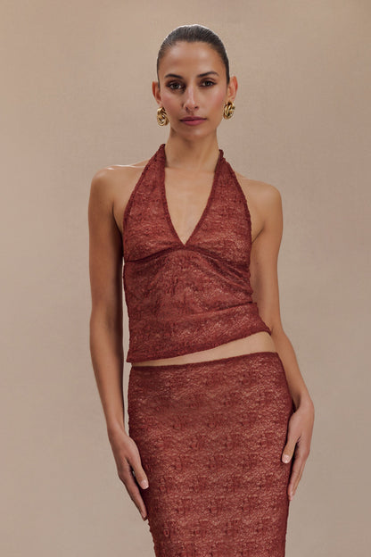 Halter en dentelle transparente Asher - Chilli