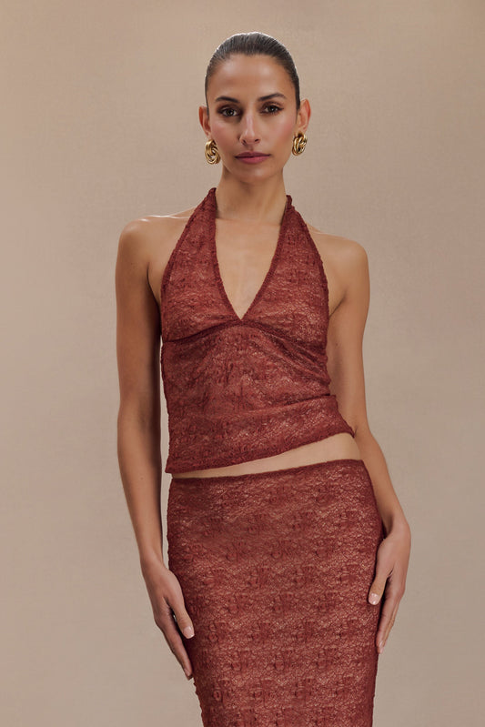 Halter en dentelle transparente Asher - Chilli