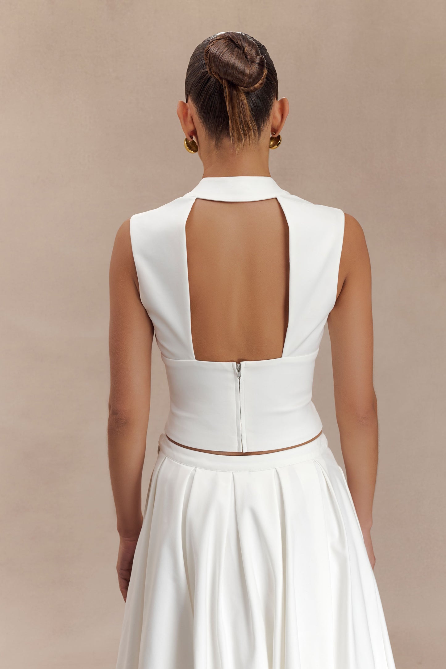 Top sans manches croisé Jemima - Blanc