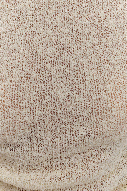 Top en tricot bouclé à épaules dénudées Chloe - Ivoire