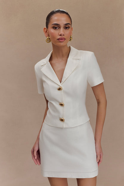 Mini-short en lin Ciara - Blanc