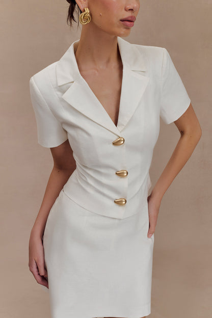 Veste en lin Ciara - Blanche