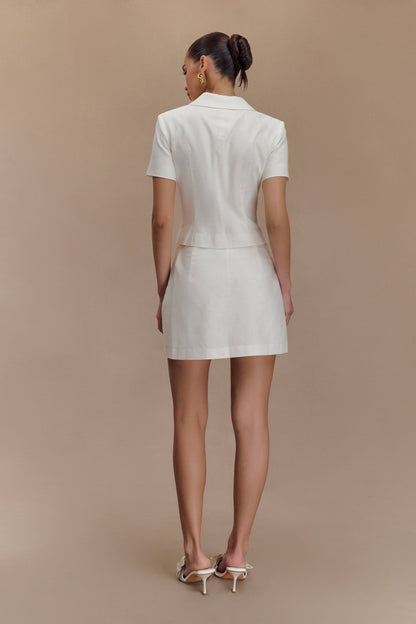 Mini-short en lin Ciara - Blanc
