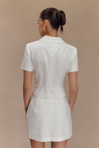 Mini-short en lin Ciara - Blanc