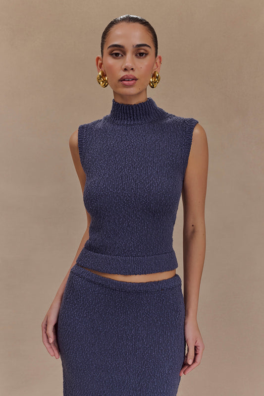 Top en tricot sans manches Azalea - Gris acier