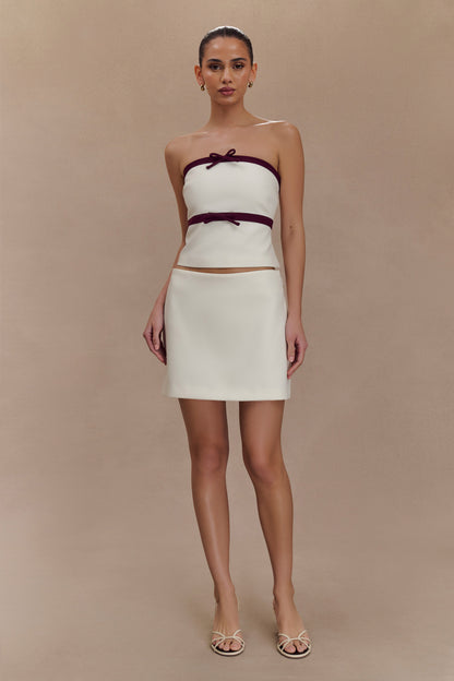 Jupe mini-tailleur Aisha - Ivoire