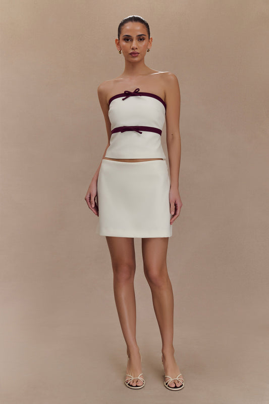 Jupe mini-tailleur Aisha - Ivoire