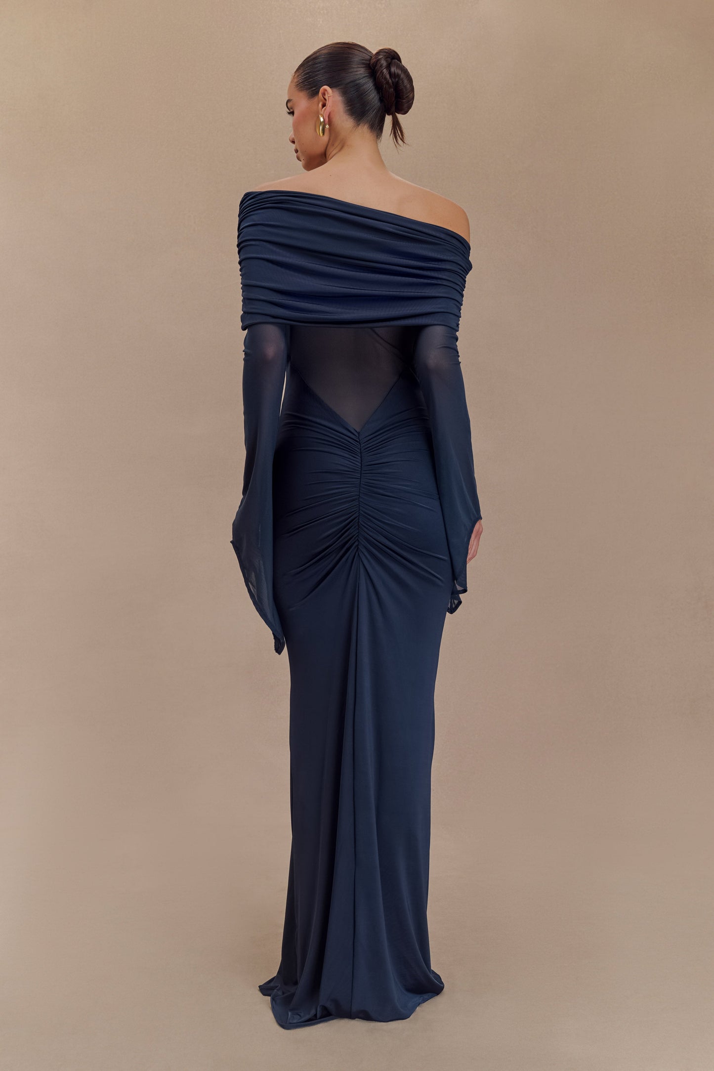 Robe maxi décontractée et en maille à une épaule Kaitlin - Bleu nuit