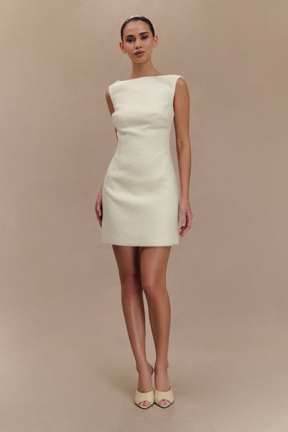 Mini-robe en bouclette texturée Angela - Ivoire